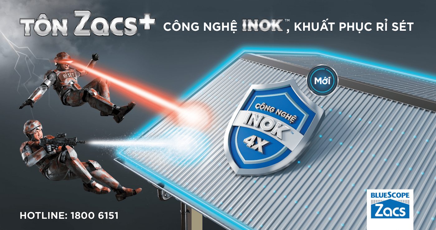 Tôn BlueScope Zacs®+ Công Nghệ INOK™ 