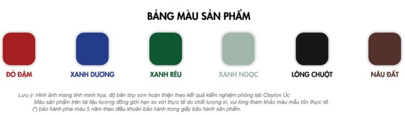 Bảng màu tôn Zacs Bền Màu