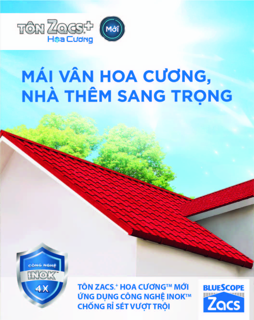 Tôn BlueScope Zacs®+ Hoa Cương Công Nghệ INOK™