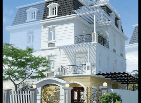 Mái nhà Mansard hiện nay khá phổ biến tại Hà Nội.